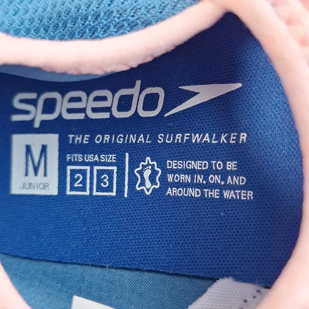 Speedo Kids Water Shoes - Blue with Pink Palm Design